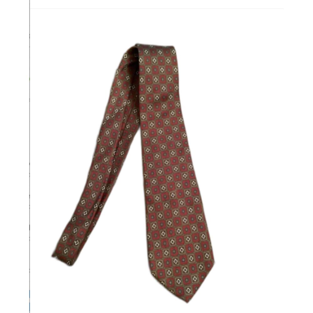 Christian Dior Monsieur Vintage 1890s silk neck tie geometric medallion print
